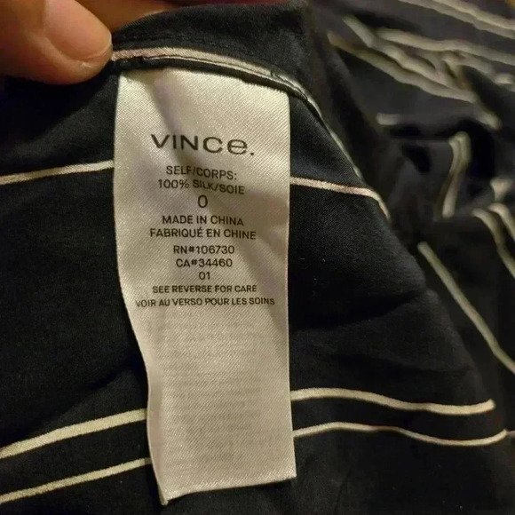 Vince - Stripe Draped Cross Front Dress in Coastal Blue Size 0 #222 - Picture 8 of 9